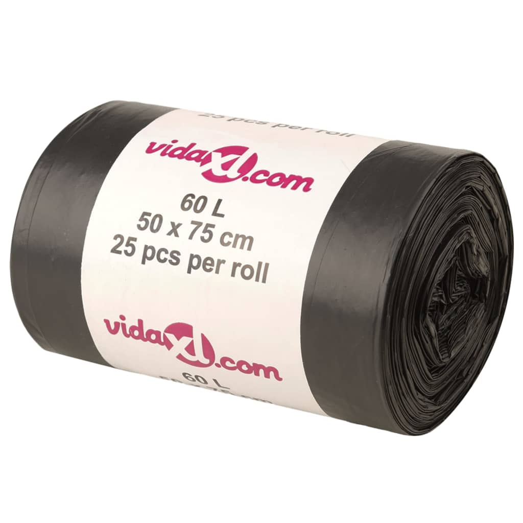 Sacos do lixo 250 pcs 60 l preto