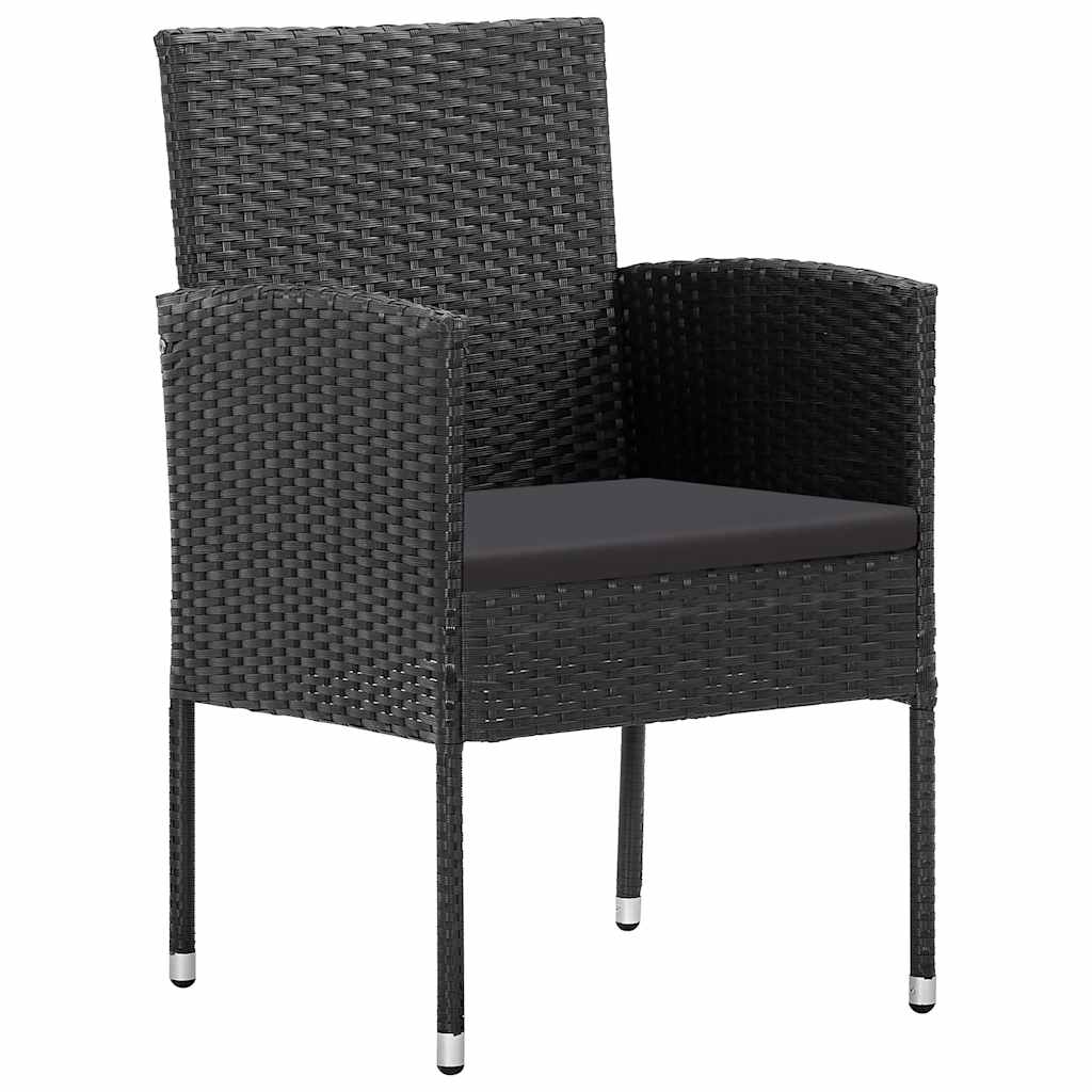 5 Pcs conjunto de jantar para jardim preto