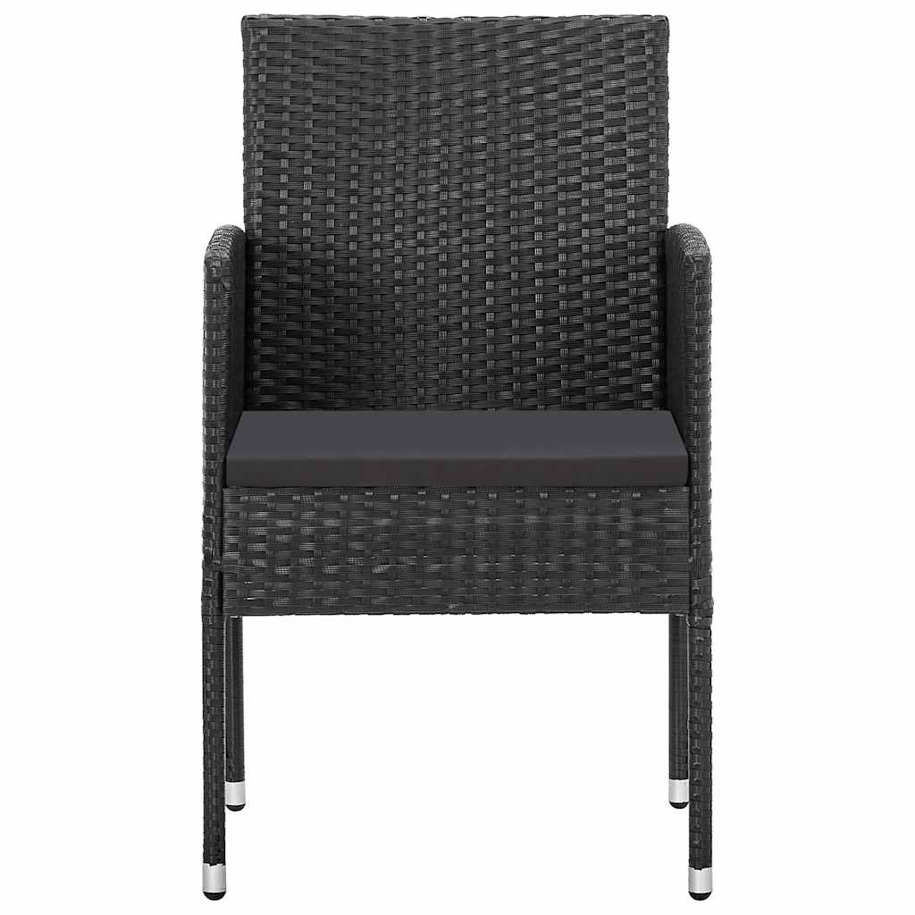 5 Pcs conjunto de jantar para jardim preto