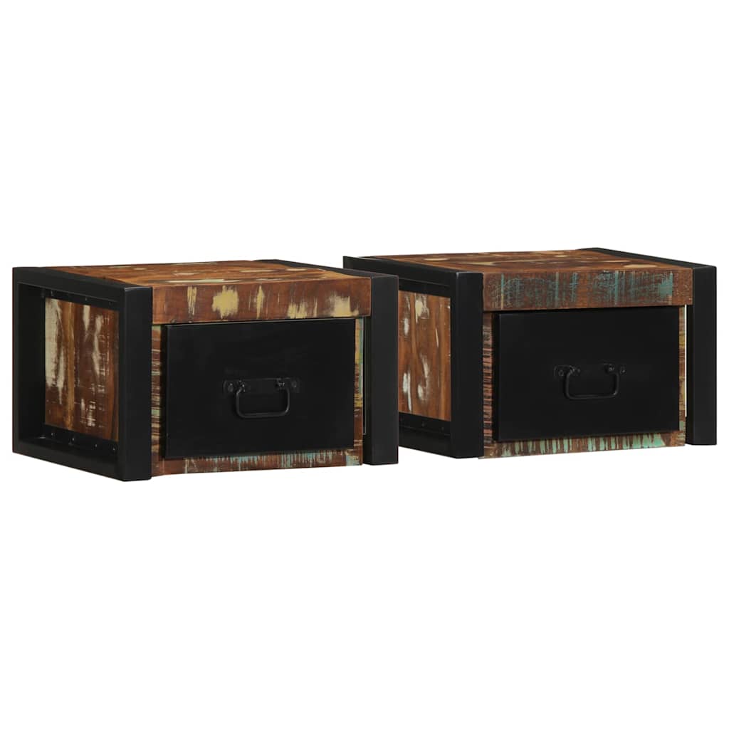 Mesas de cabeceira, 2 pcs, 40x35x25cm madeira maciça recuperada