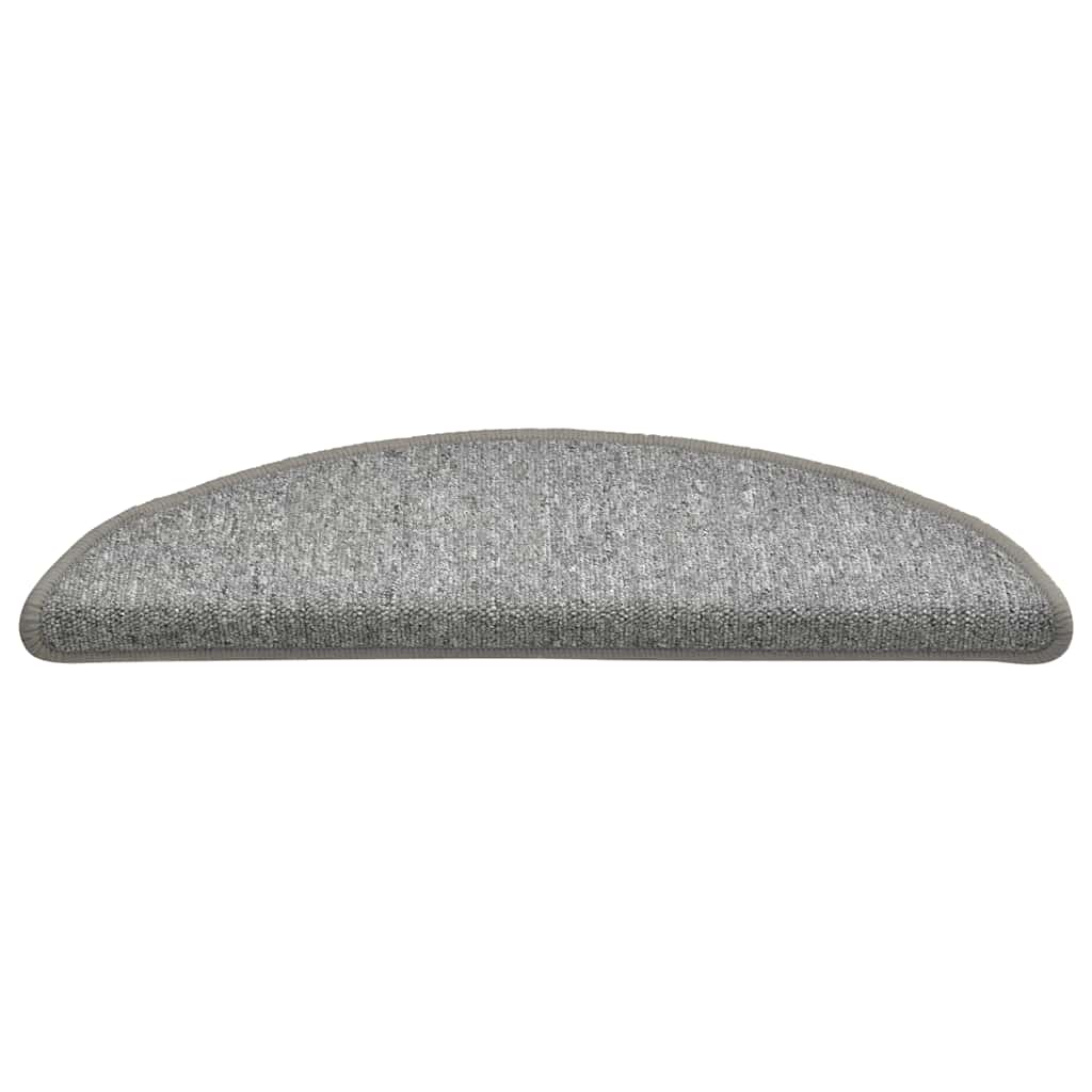 Tapetes de escada 30 peças 56x17x3 cm cinza claro semicircular