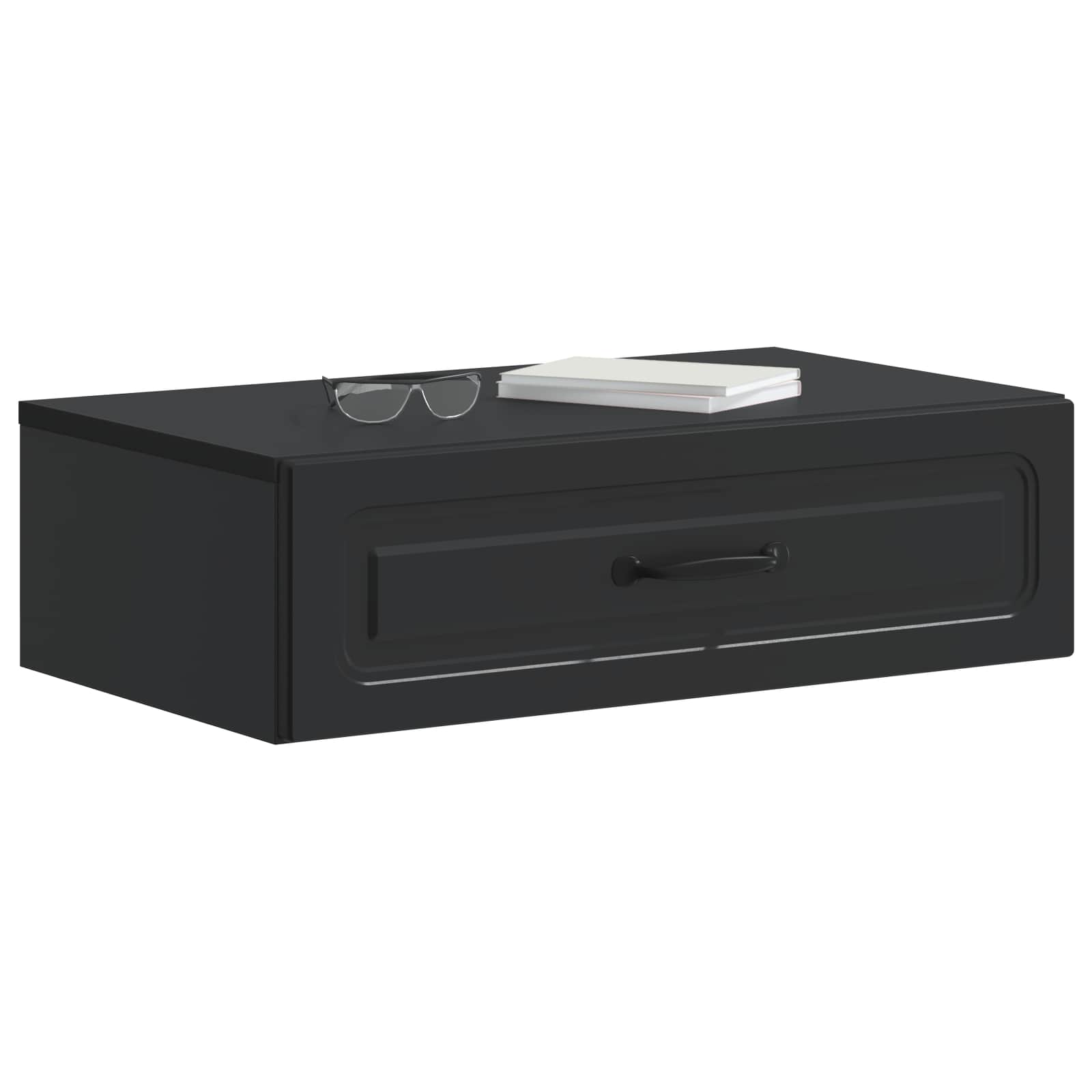 Mesa lateral de parede preto 59 x 34,5 x 17 cm