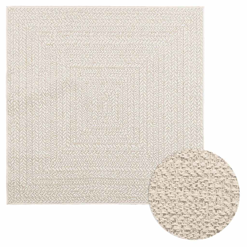 Tapete zizur creme 120x120cm aspeto de juta interior e exterior