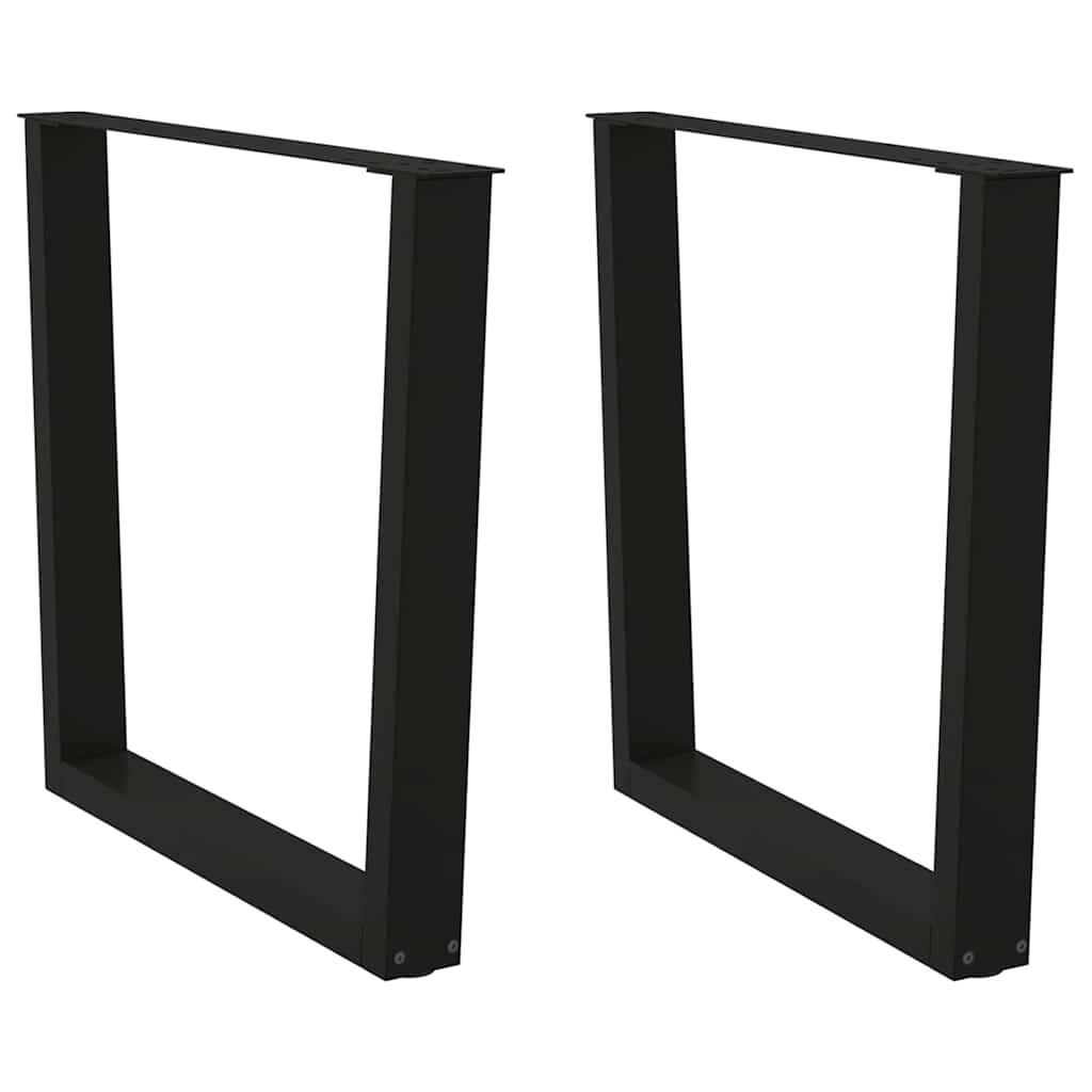 Pernas para mesa de jantar em v, 2 peças, pretas, 80x(72-73,3) cm, aço
