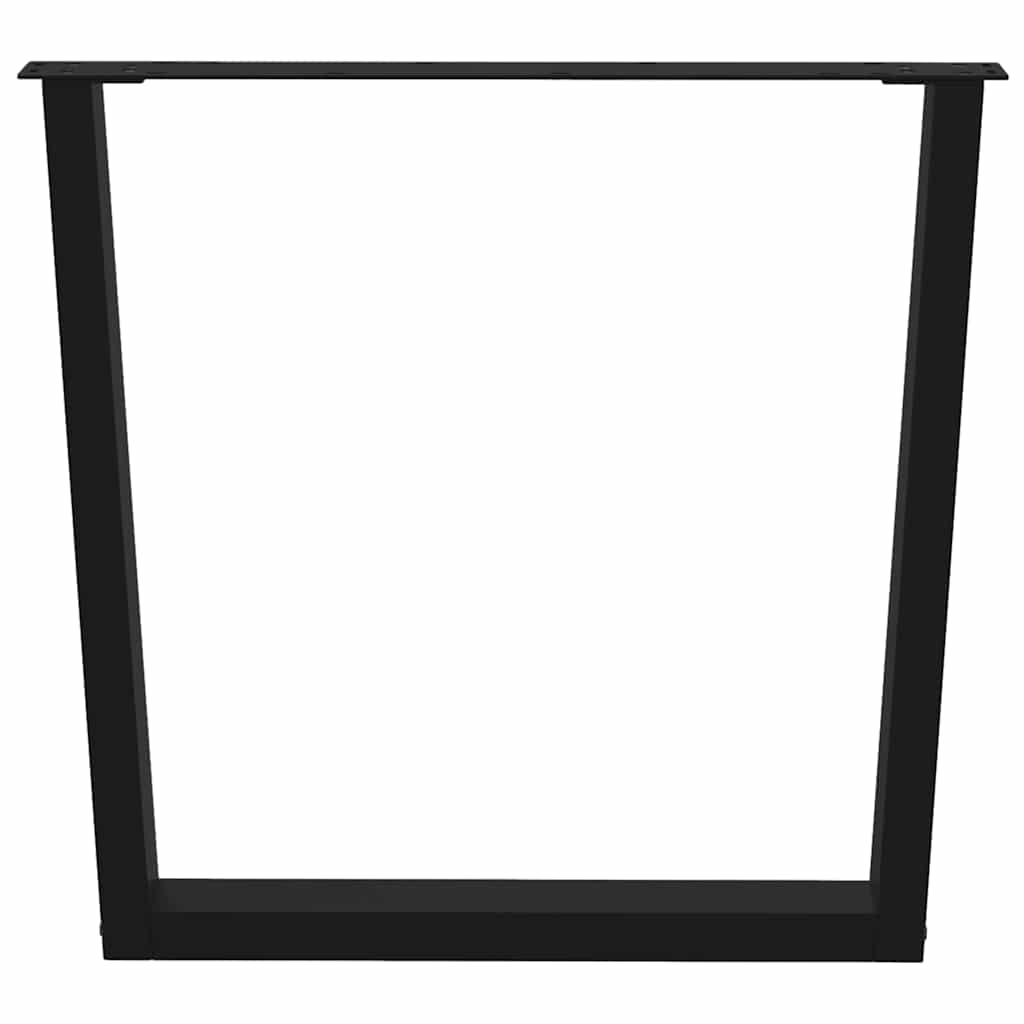 Pernas para mesa de jantar em v, 2 peças, pretas, 80x(72-73,3) cm, aço