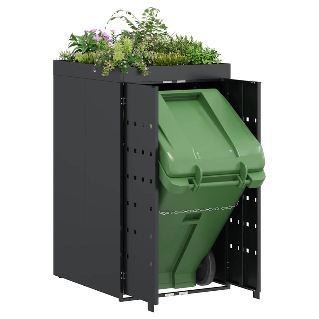 Armazenamento para lixeira com cobertura de jardinagem para lixeira única de 240l