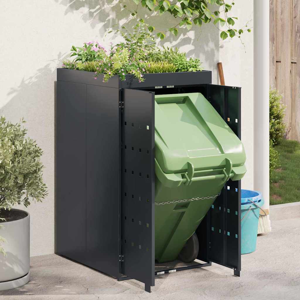 Armazenamento para lixeira com cobertura de jardinagem para lixeira única de 240l