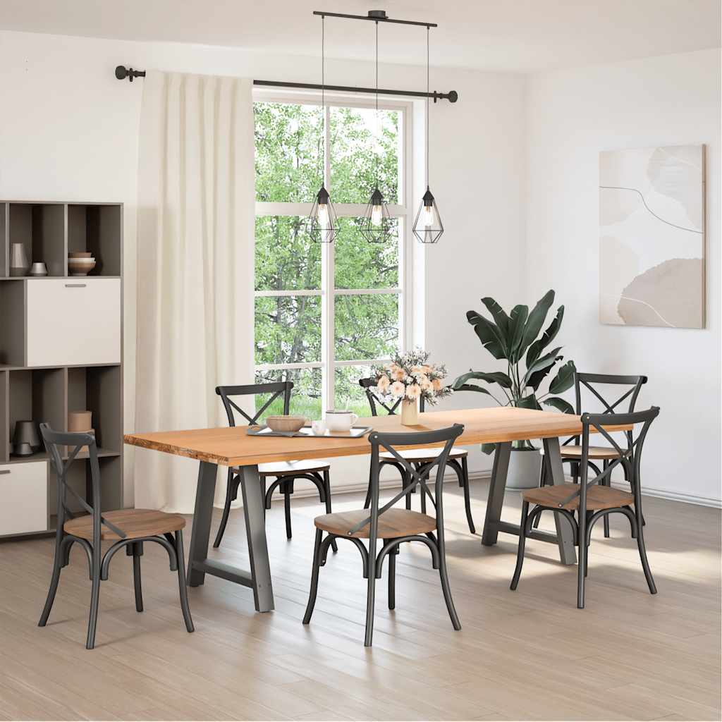 Pés para mesa de jantar em formato a, 2 peças, antracite, 80x (72-73) cm, aço