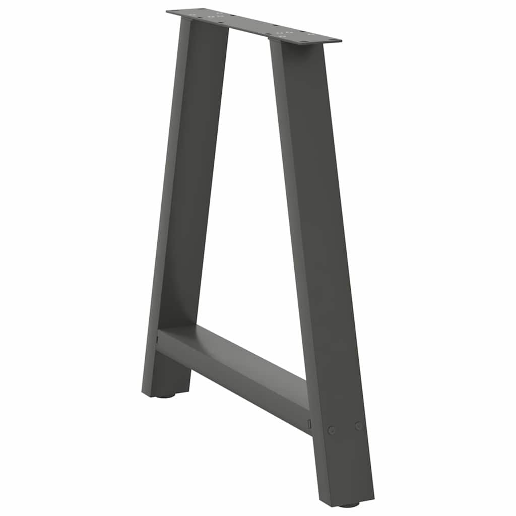Pés para mesa de jantar em formato a, 2 peças, antracite, 80x (72-73) cm, aço