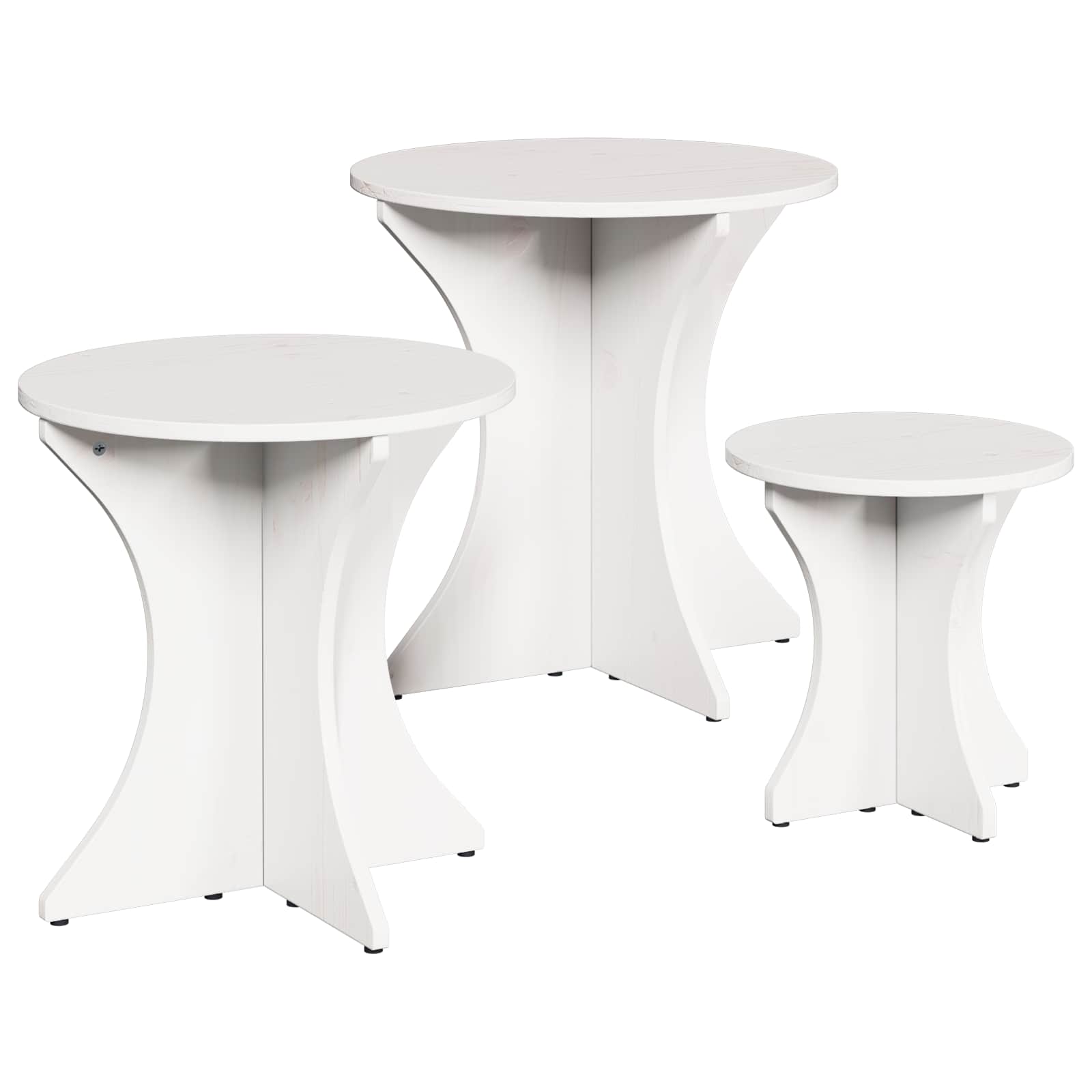 Mesa de centro 3 unid. branco 46 x 46 x 47 cm