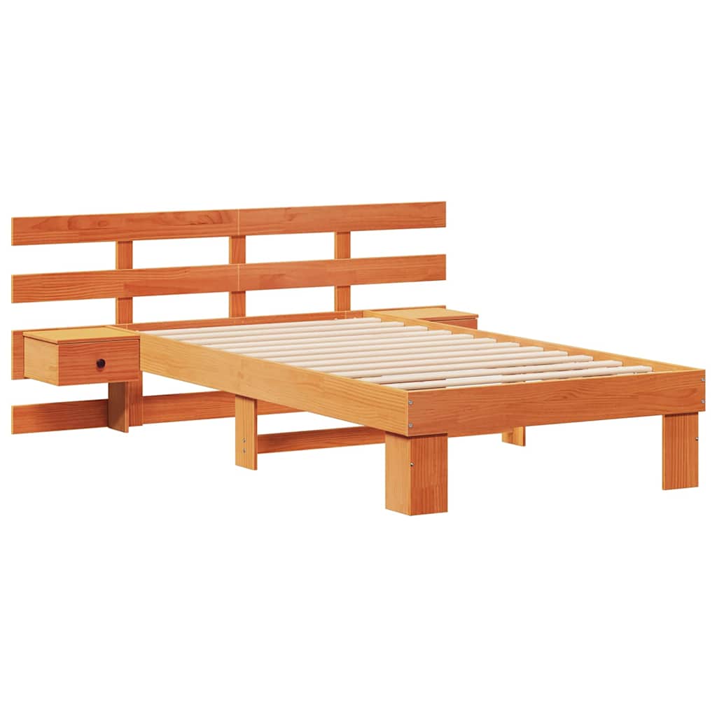 Estrutura da cama com cabeceira marrom cera 80 x 200 cm