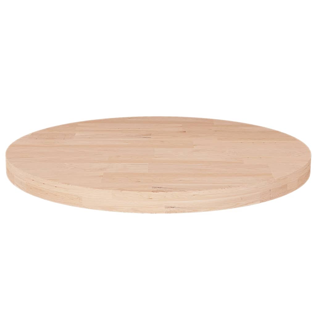 Tampo de mesa redondo ø40x2,5 cm carvalho maciço não tratado