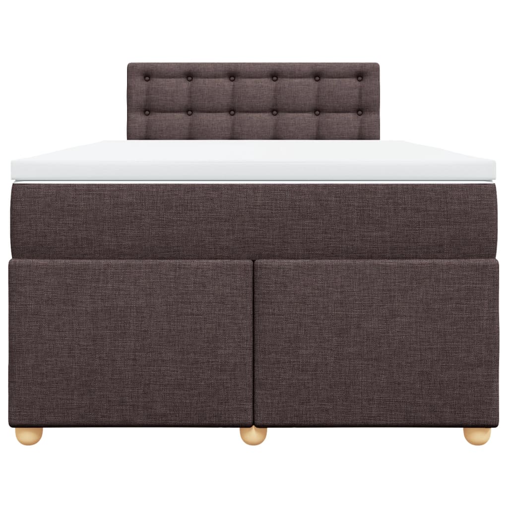 Cama boxspring com colchão 120x190 cm tecido castanho-escuro