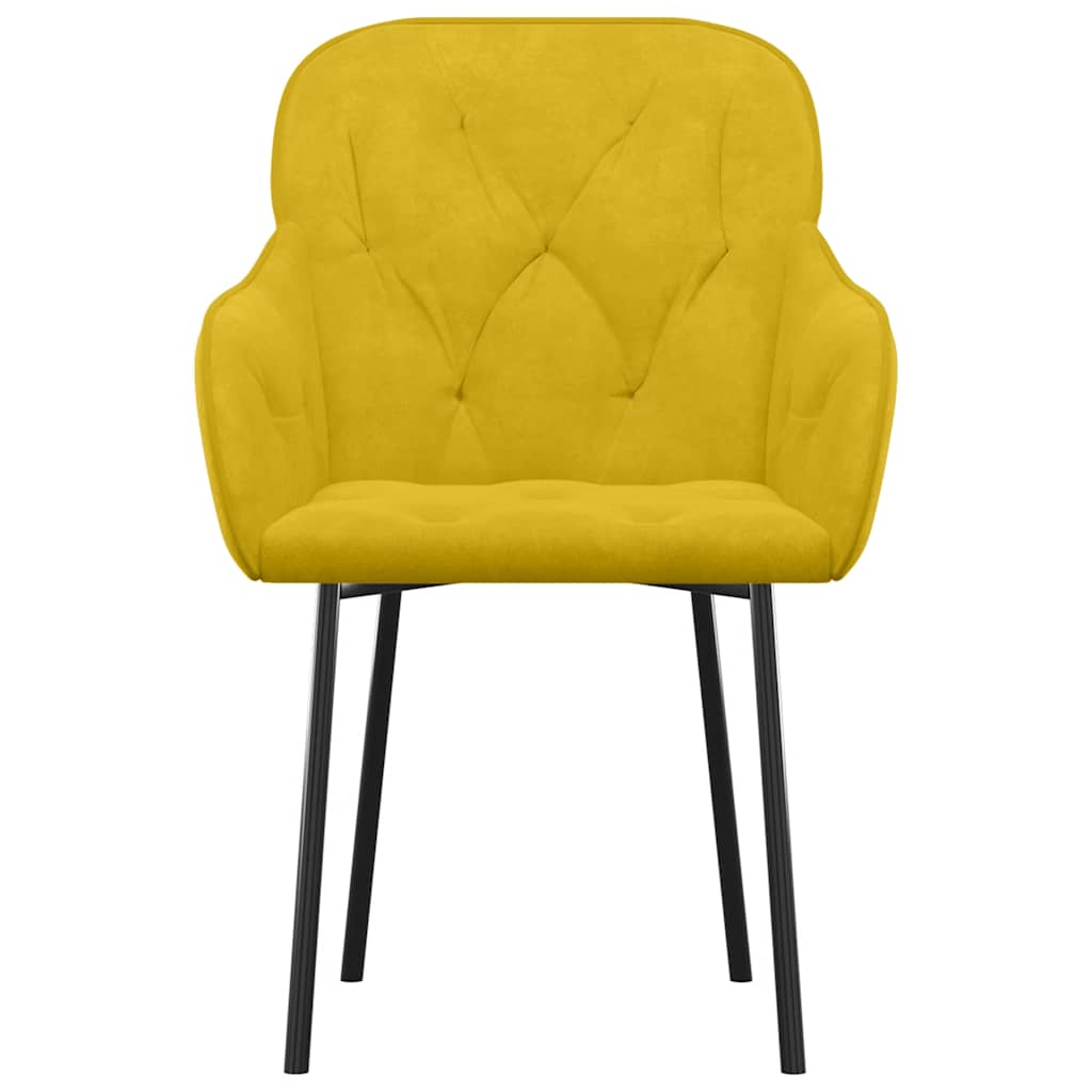Cadeiras de jantar 2 pcs veludo amarelo