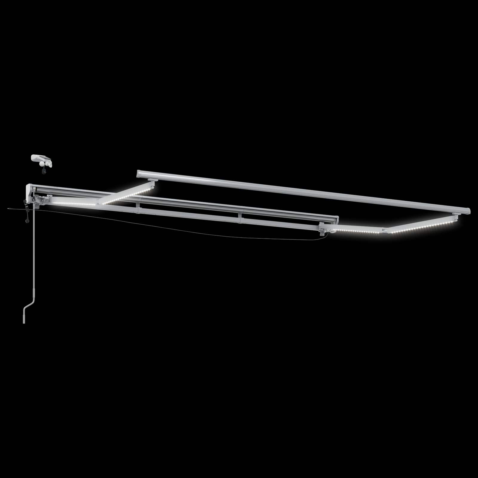Moldura de toldo elétrico com leds branco 3,5 x 2 m alumínio