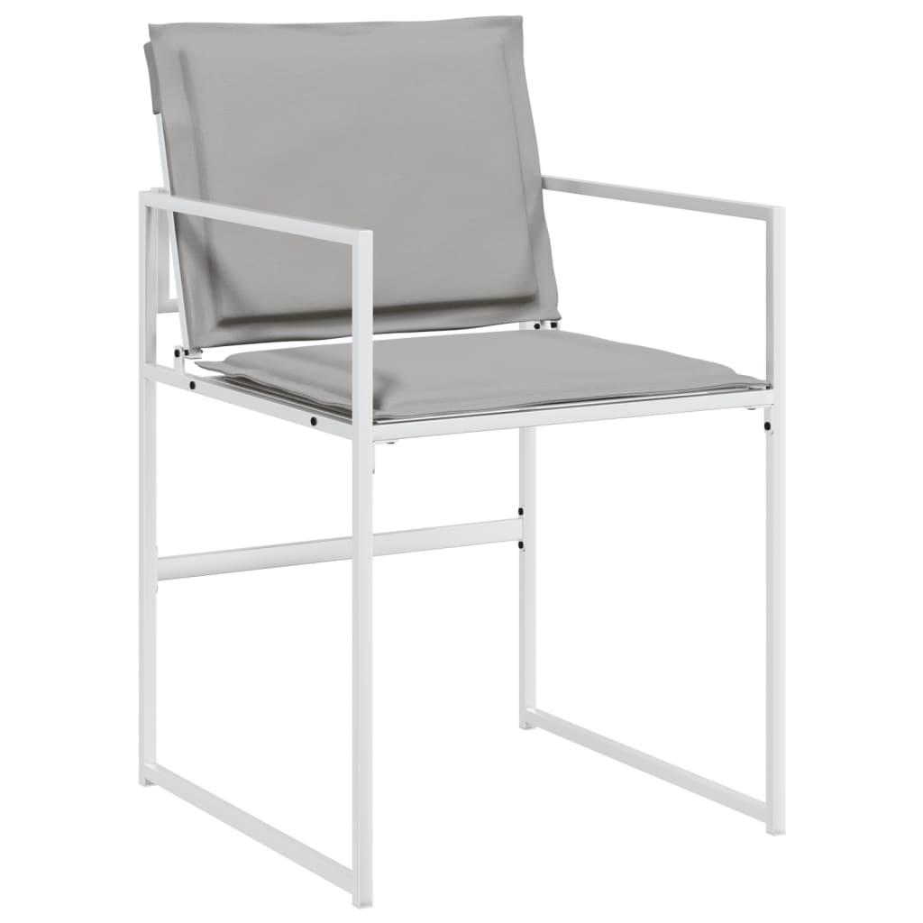 17 Pcs conj. de jantar p/ jardim c/ almofadões textilene branco