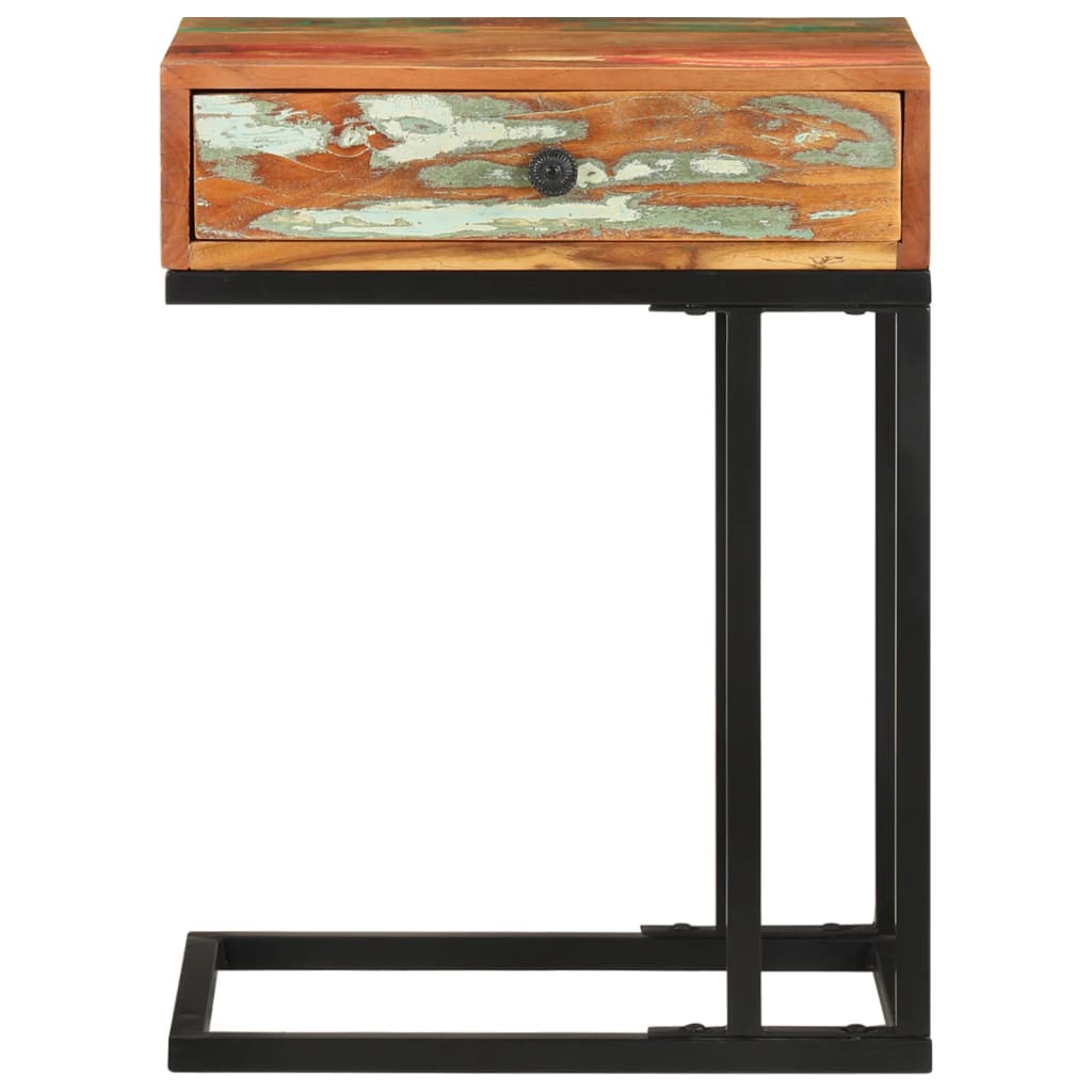 Mesa de apoio formato em u 45x30x61cm madeira recuperada maciça