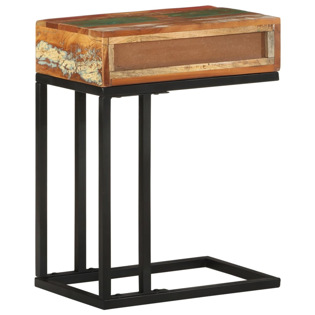 Mesa de apoio formato em u 45x30x61cm madeira recuperada maciça