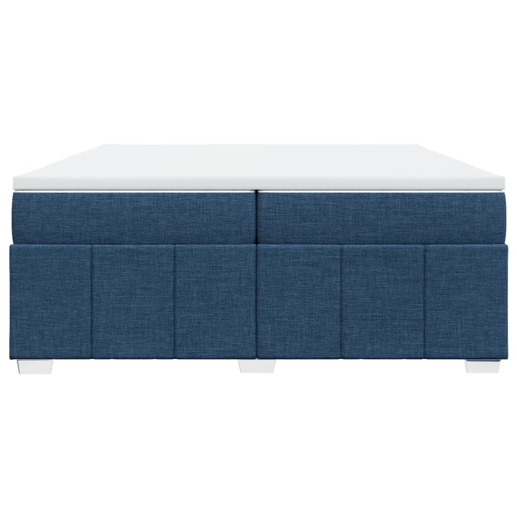 Cama com molas/colchão 200x200 cm tecido azul