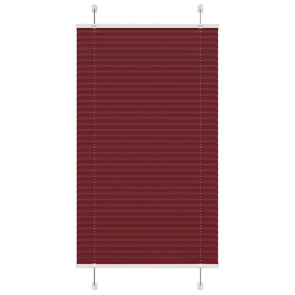 Plissado cego bordéus vermelho 80x100 cm largura tecido 79,4 cm