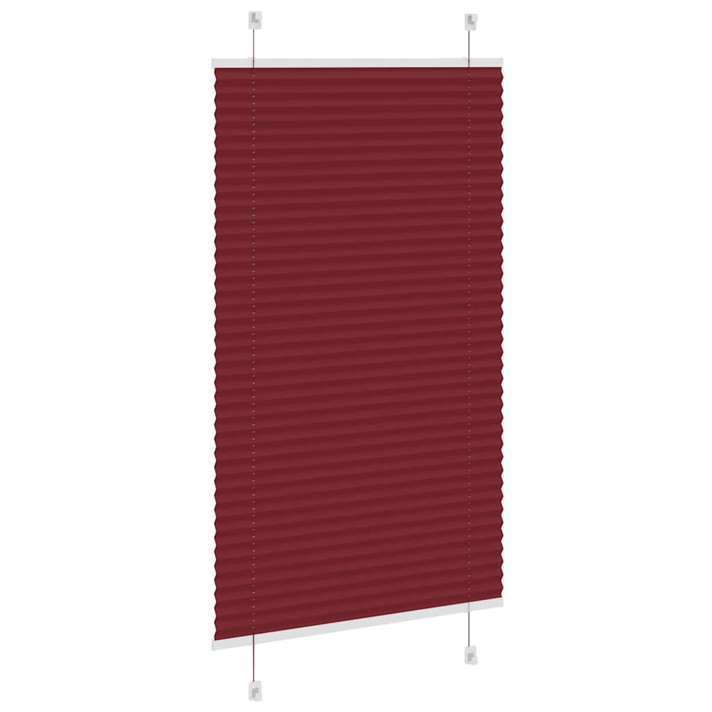 Plissado cego bordéus vermelho 80x100 cm largura tecido 79,4 cm
