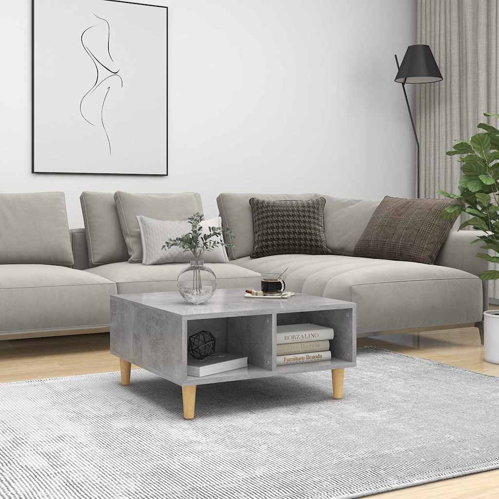 Mesa de centro 60x60x30 cm derivados de madeira cinza cimento