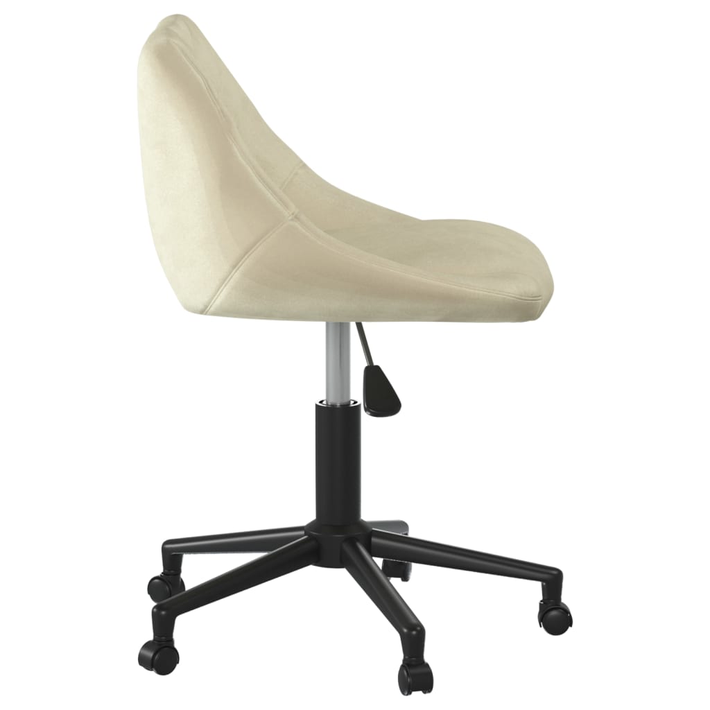 Cadeira de jantar giratória veludo cor creme