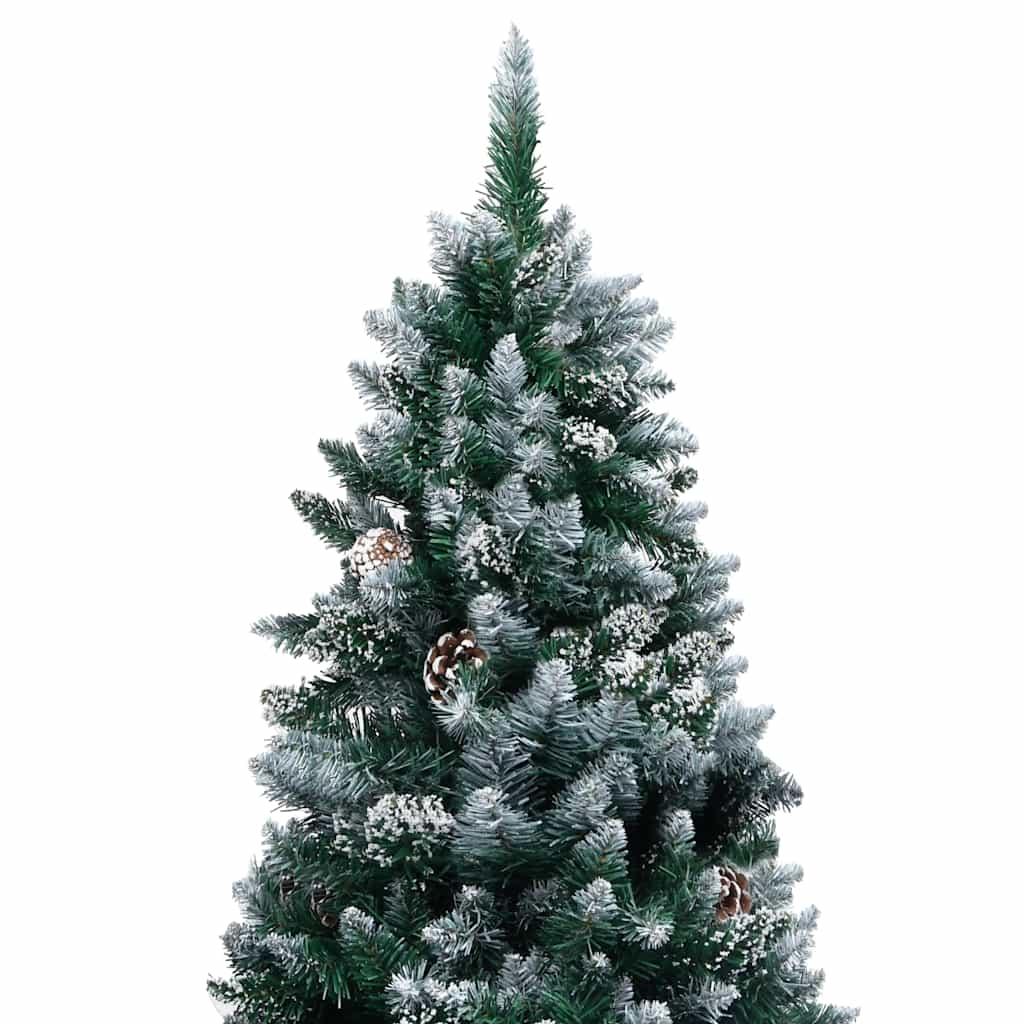 Árvore natal artificial com leds e bolas e pinhas 240 cm