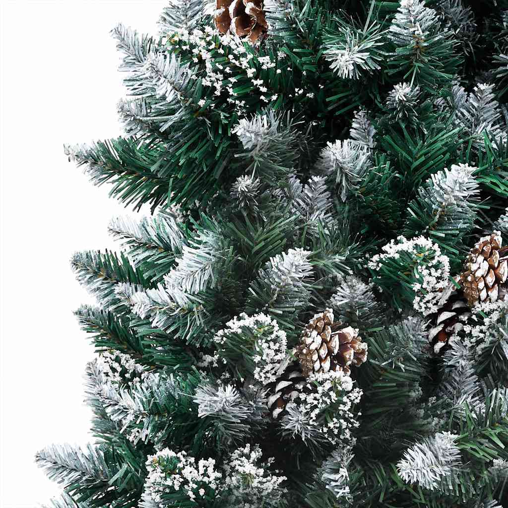Árvore natal artificial com leds e bolas e pinhas 240 cm