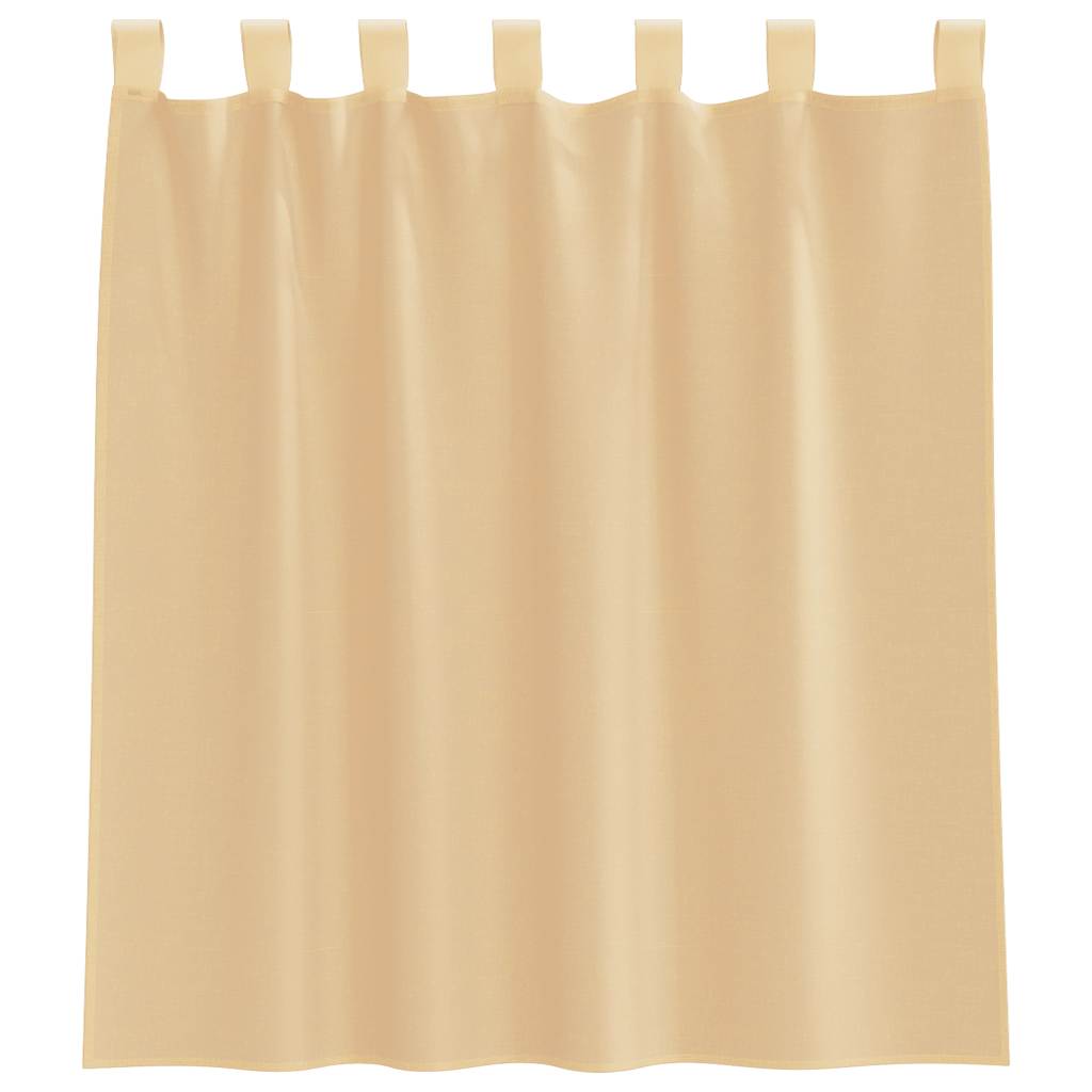 Cortinas de voile com bolsos para varão 2 pcs areia
