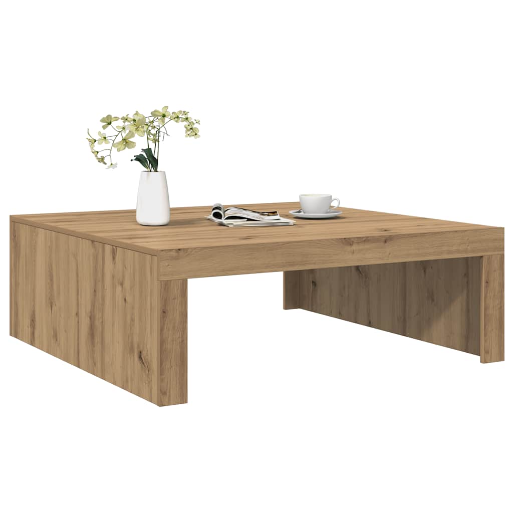 Mesa centro 100x100x35 cm derivados madeira carvalho artisiano