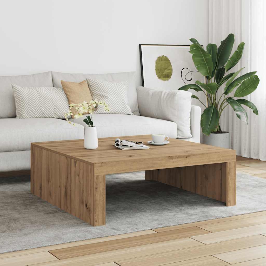 Mesa centro 100x100x35 cm derivados madeira carvalho artisiano
