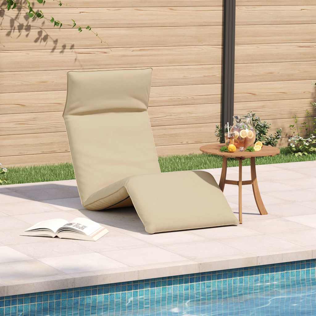 Espreguiçadeira dobrável 175x54x8,5 cm tecido oxford bege