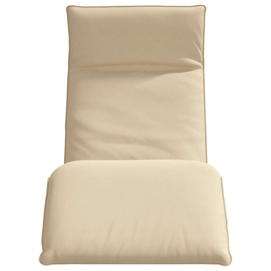 Espreguiçadeira dobrável 175x54x8,5 cm tecido oxford bege