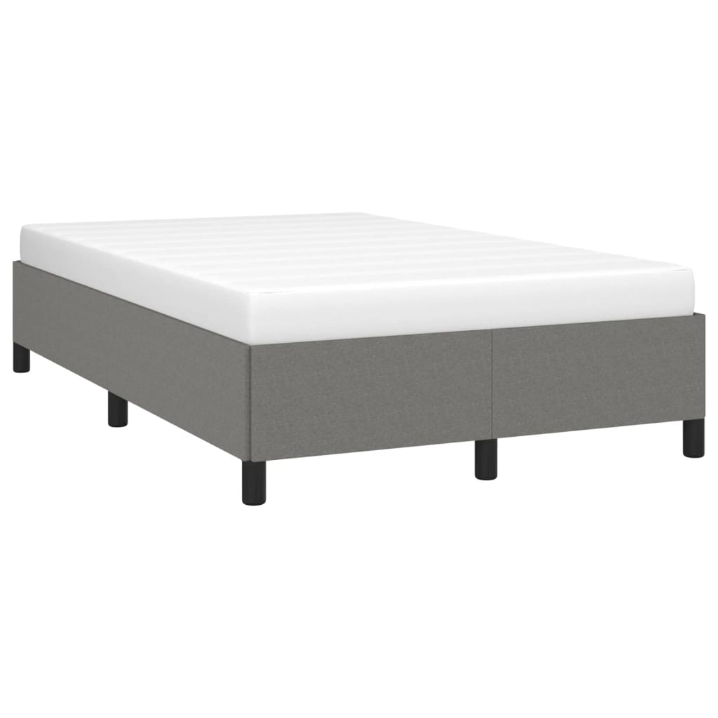 Estrutura de cama sem colchão 120x200 cm tecido cinzento-escuro