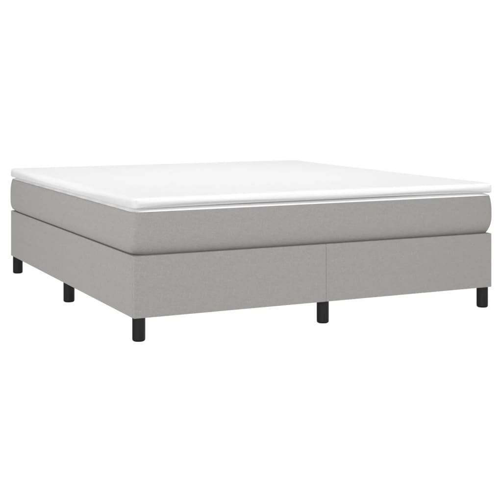 Estrutura de cama com molas 180x200 cm tecido cinzento-claro