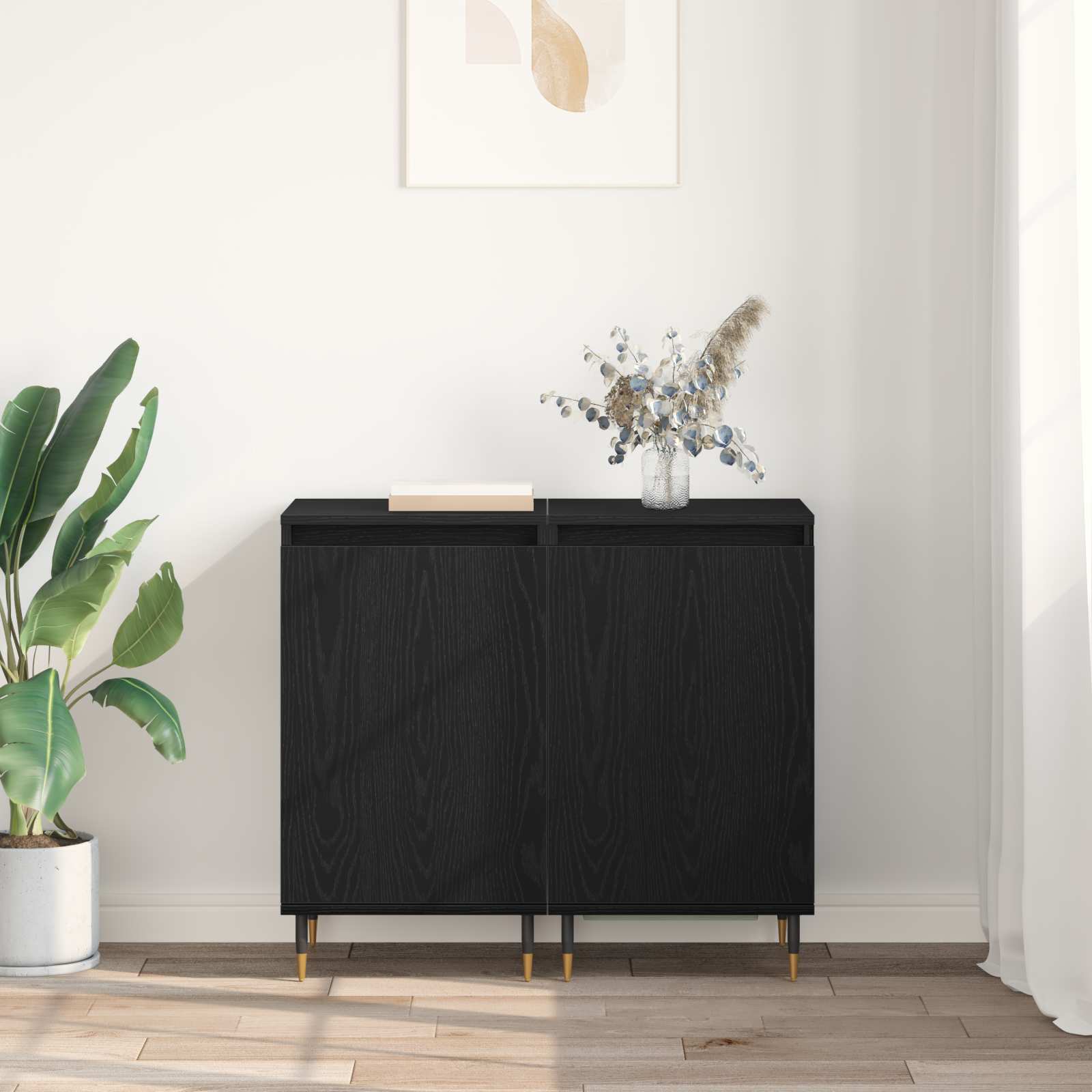 Buffet 2 unid. carvalho preto 40 x 35 x 70 cm