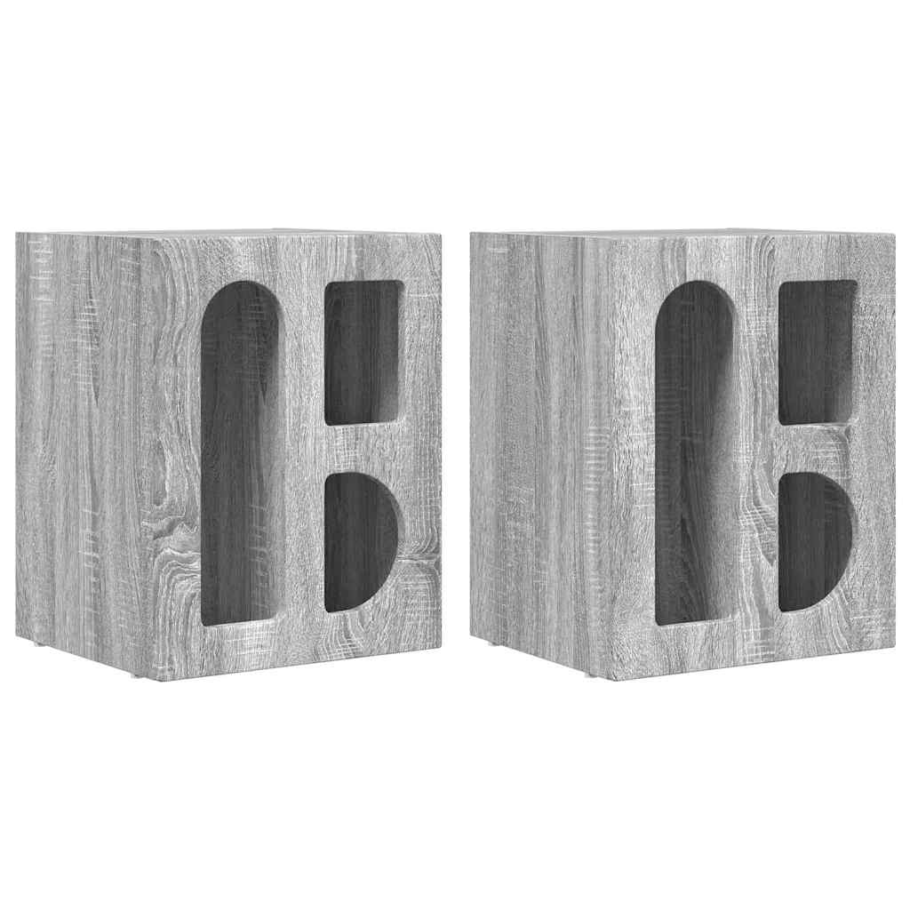 Mesa-de-cabeceira elst 2 unid. cinza sonoma 40 x 35 x 50 cm