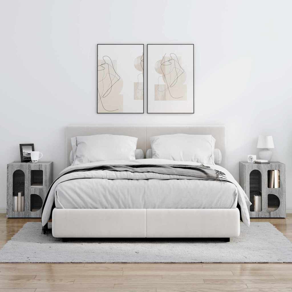Mesa-de-cabeceira elst 2 unid. cinza sonoma 40 x 35 x 50 cm