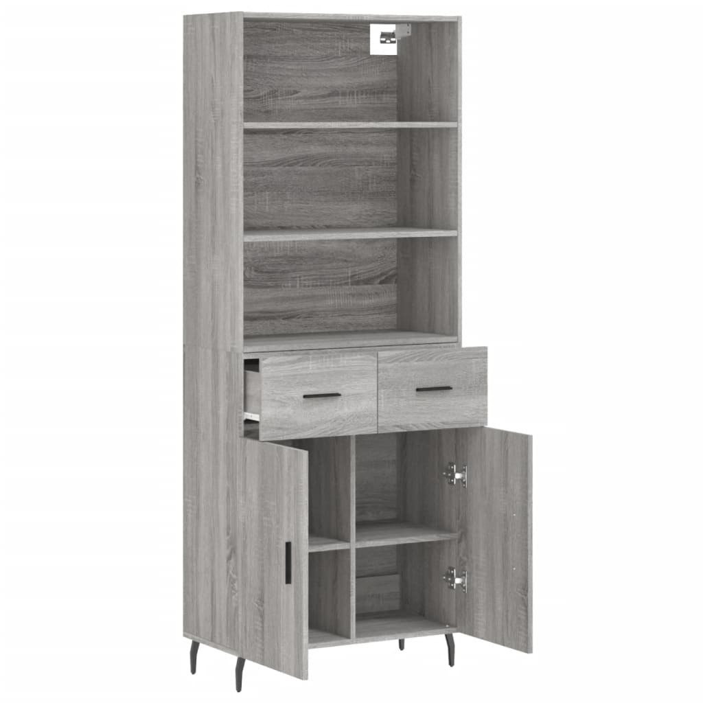 Armário alto 69,5x34x180 cm derivados de madeira sonoma cinza