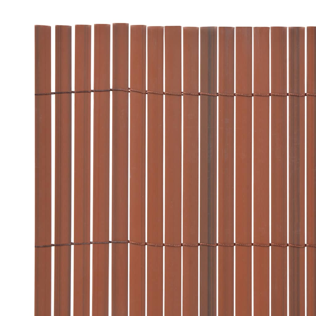Cerca de jardim dupla face PVC 90x300 cm castanho