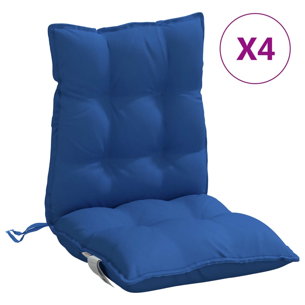 Almofadões cadeira encosto baixo 4 pcs tecido oxford azul real