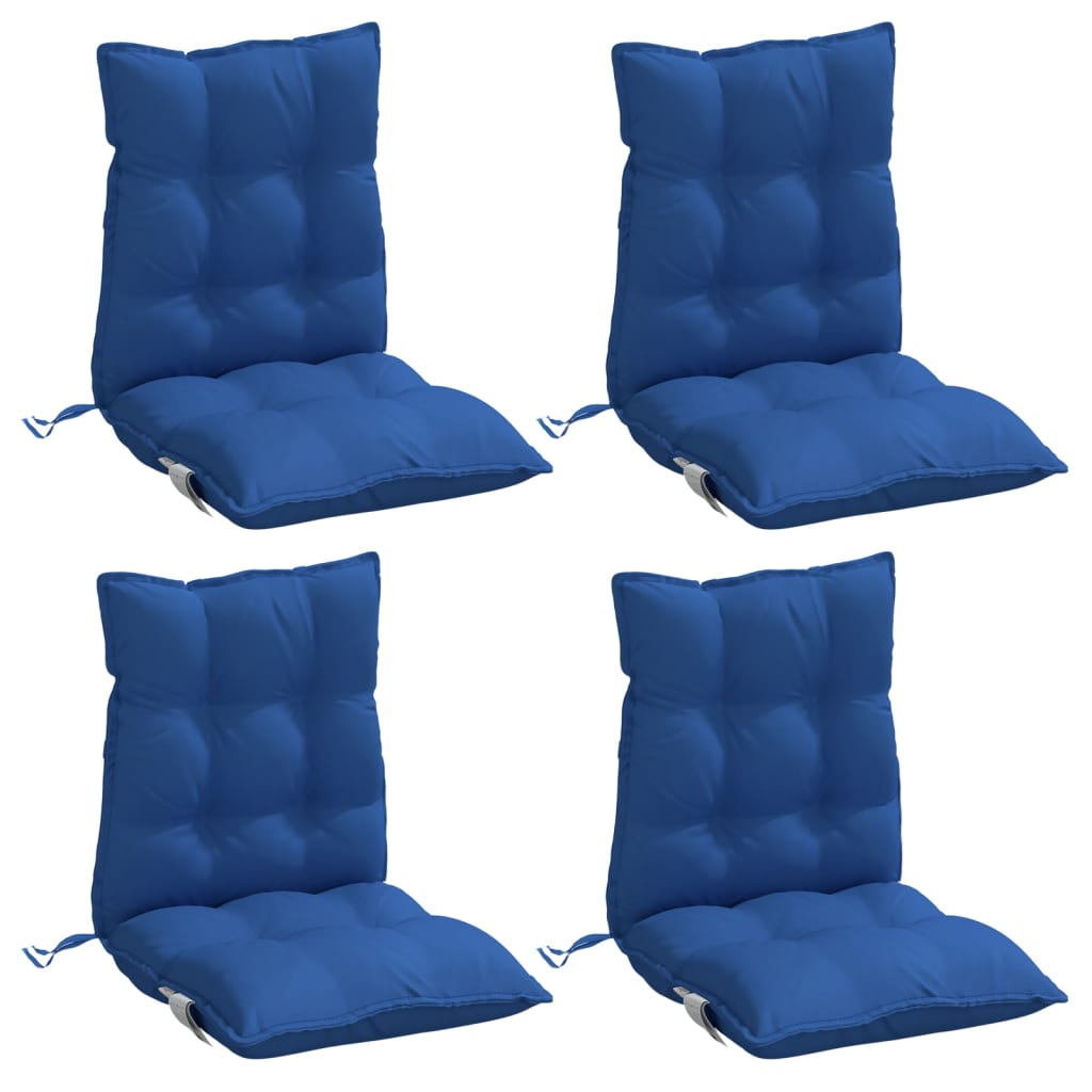 Almofadões cadeira encosto baixo 4 pcs tecido oxford azul real
