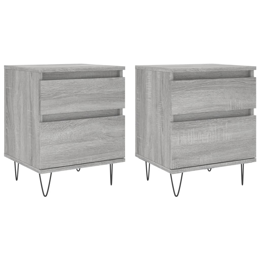 Mesas de cabeceira 2 pcs derivados de madeira cinzento sonoma