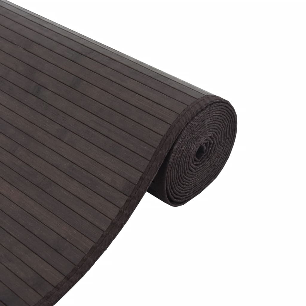 Tapete retangular 70x400 cm bambu castanho-escuro