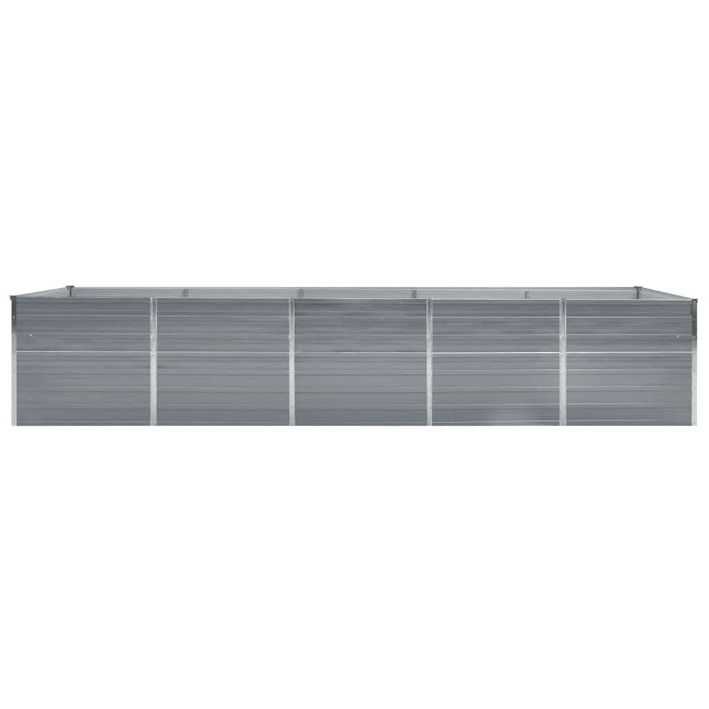 Canteiro elevado de jardim 400x80x77cm aço galvanizado cinzento