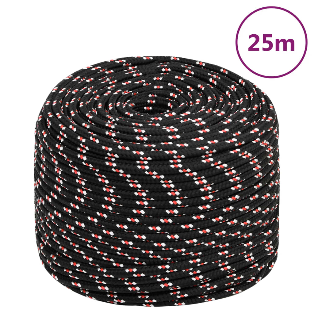 Corda de barco 10 mm 25 m polipropileno preto