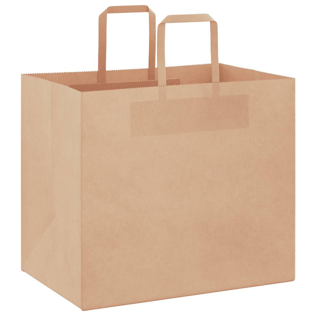 Sacos de papel 250 unid com alças castanho 32x22x28 cm