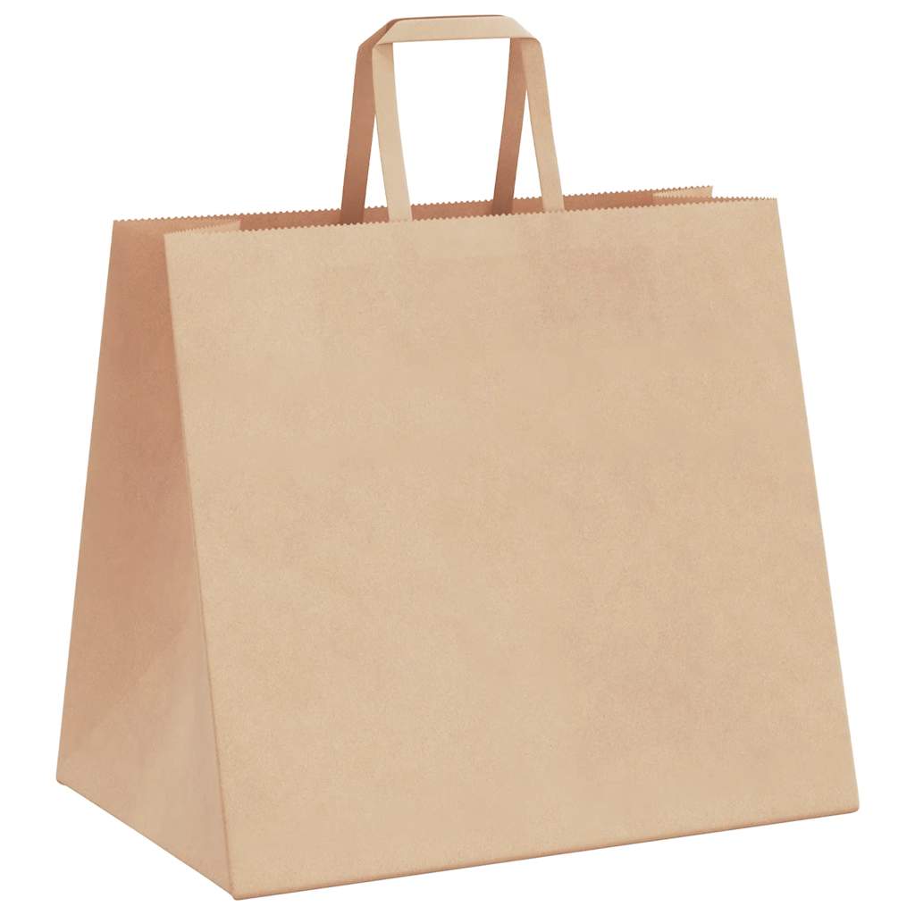 Sacos de papel 250 unid com alças castanho 32x22x28 cm