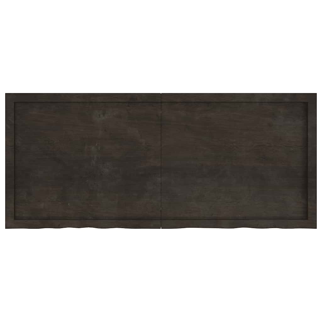 Tampo de mesa 140x60x(2-4) cm carvalho tratado castanho-escuro